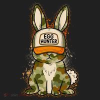 Funny Easter Egg Hunter Camouflage Bunny Rabbit Beanie thumb 2