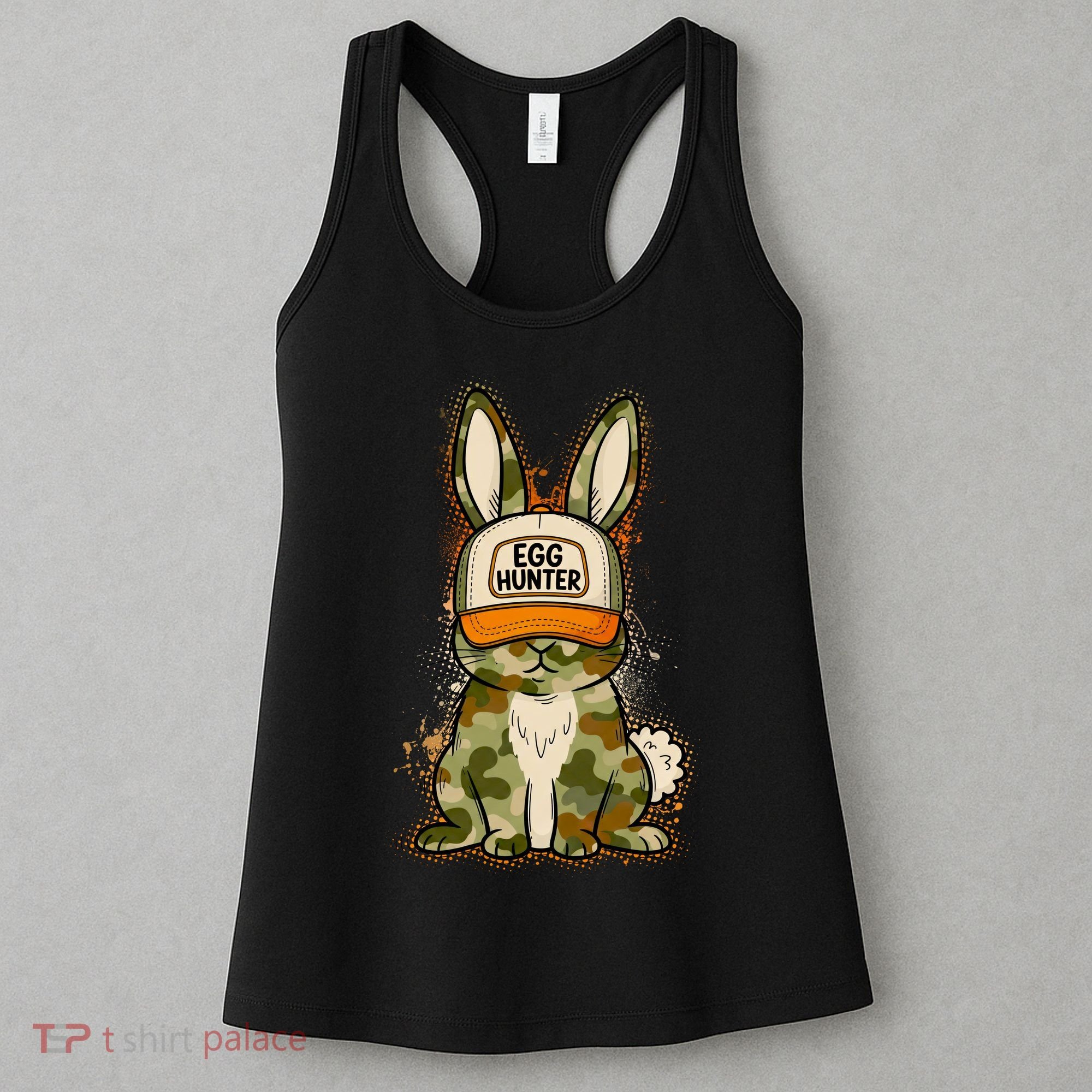 Funny Easter Egg Hunter Camouflage Bunny Rabbit Women's Tank Top
