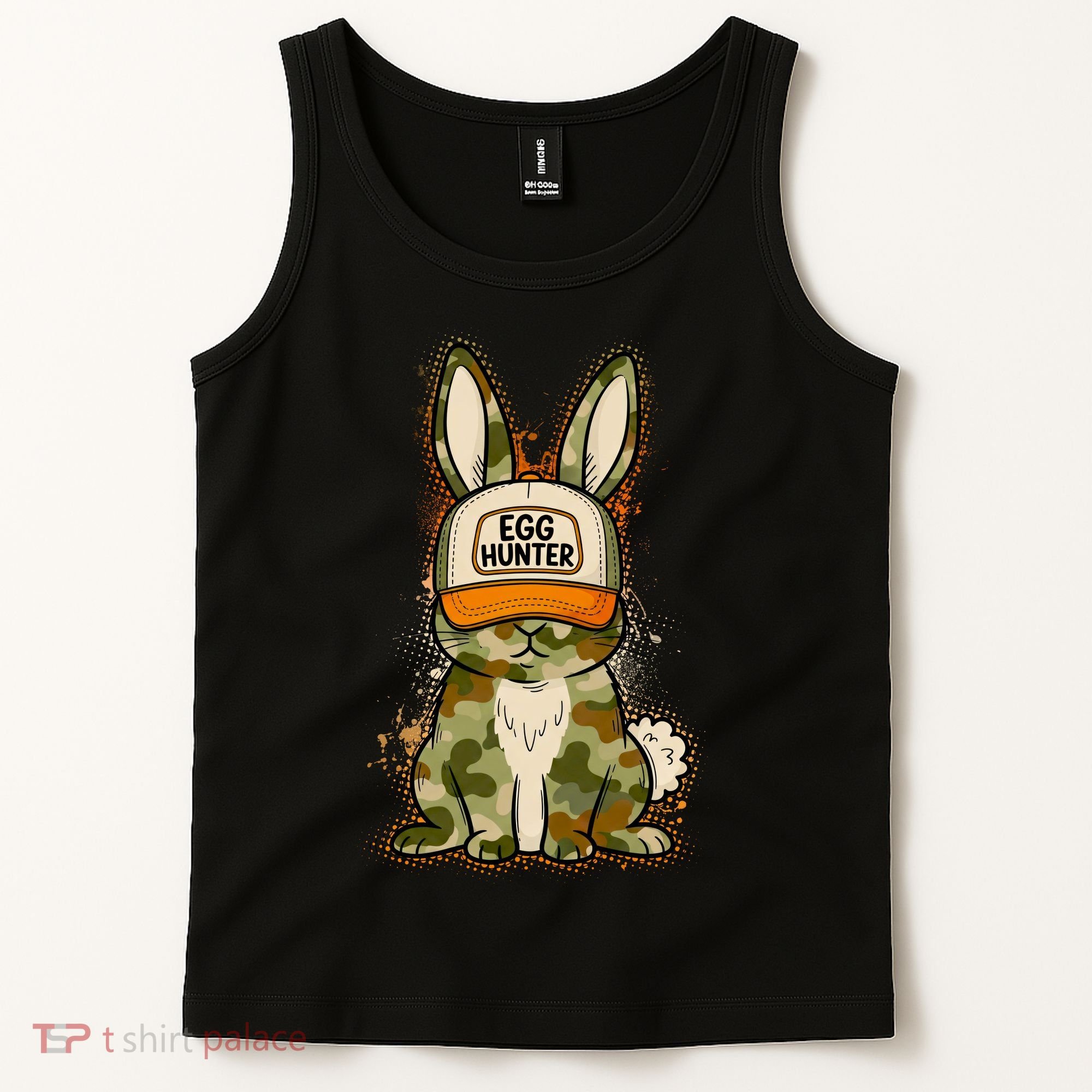 Funny Easter Egg Hunter Camouflage Bunny Rabbit Tank Top