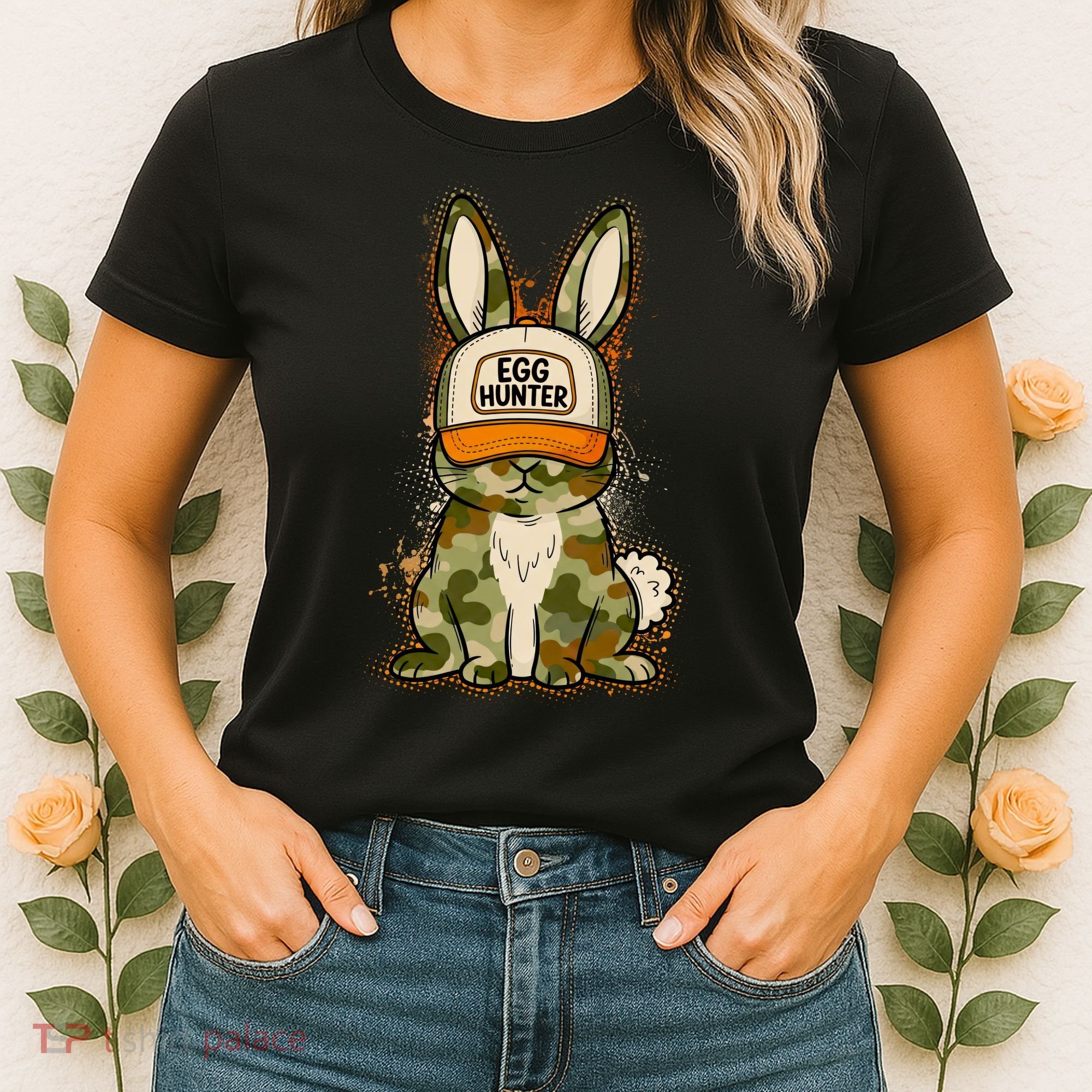 Funny Easter Egg Hunter Camouflage Bunny Rabbit Women's T-Shirt