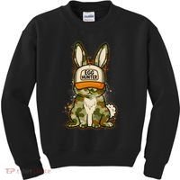 Funny Easter Egg Hunter Camouflage Bunny Rabbit Kids Sweatshirt thumb 0
