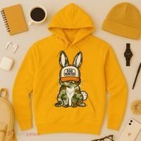 Funny Easter Egg Hunter Camouflage Bunny Rabbit Hoodie thumb 3
