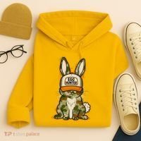 Funny Easter Egg Hunter Camouflage Bunny Rabbit Hoodie thumb 4