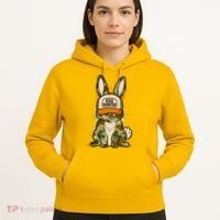 Funny Easter Egg Hunter Camouflage Bunny Rabbit Hoodie thumb 5