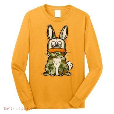 Funny Easter Egg Hunter Camouflage Bunny Rabbit Long Sleeve Shirt