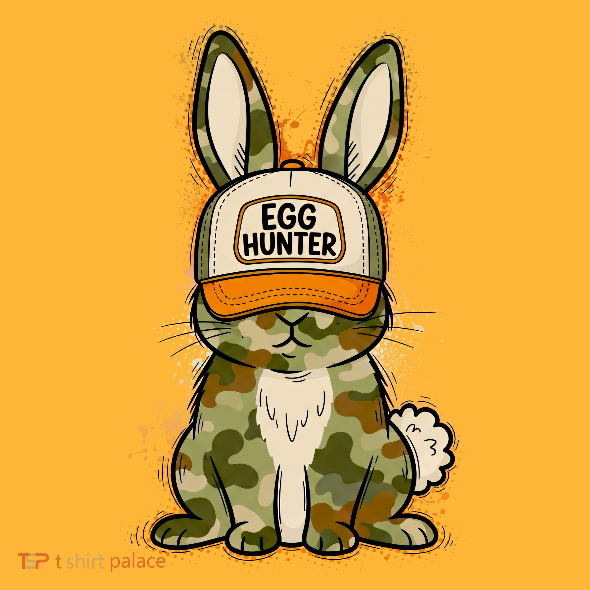 Funny Easter Egg Hunter Camouflage Bunny Rabbit Baby Bodysuit
