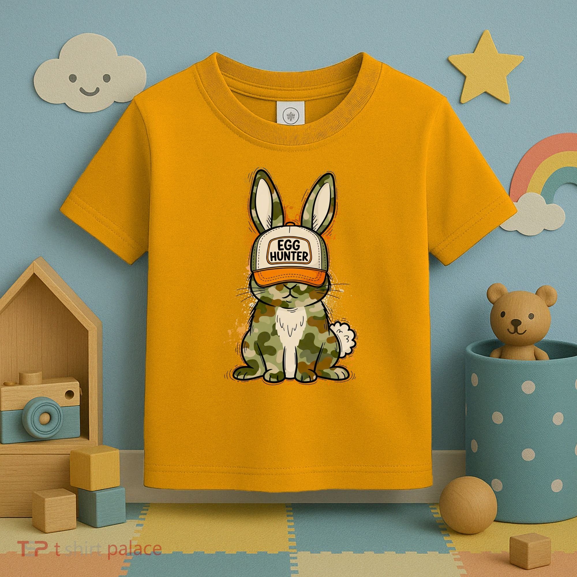Funny Easter Egg Hunter Camouflage Bunny Rabbit Toddler T-Shirt