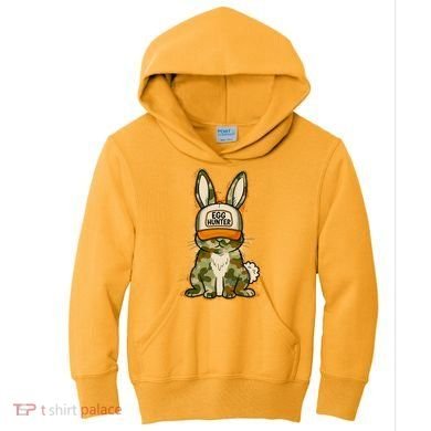 Funny Easter Egg Hunter Camouflage Bunny Rabbit Kids Hoodie