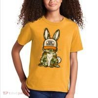 Funny Easter Egg Hunter Camouflage Bunny Rabbit Kids T-Shirt thumb 2
