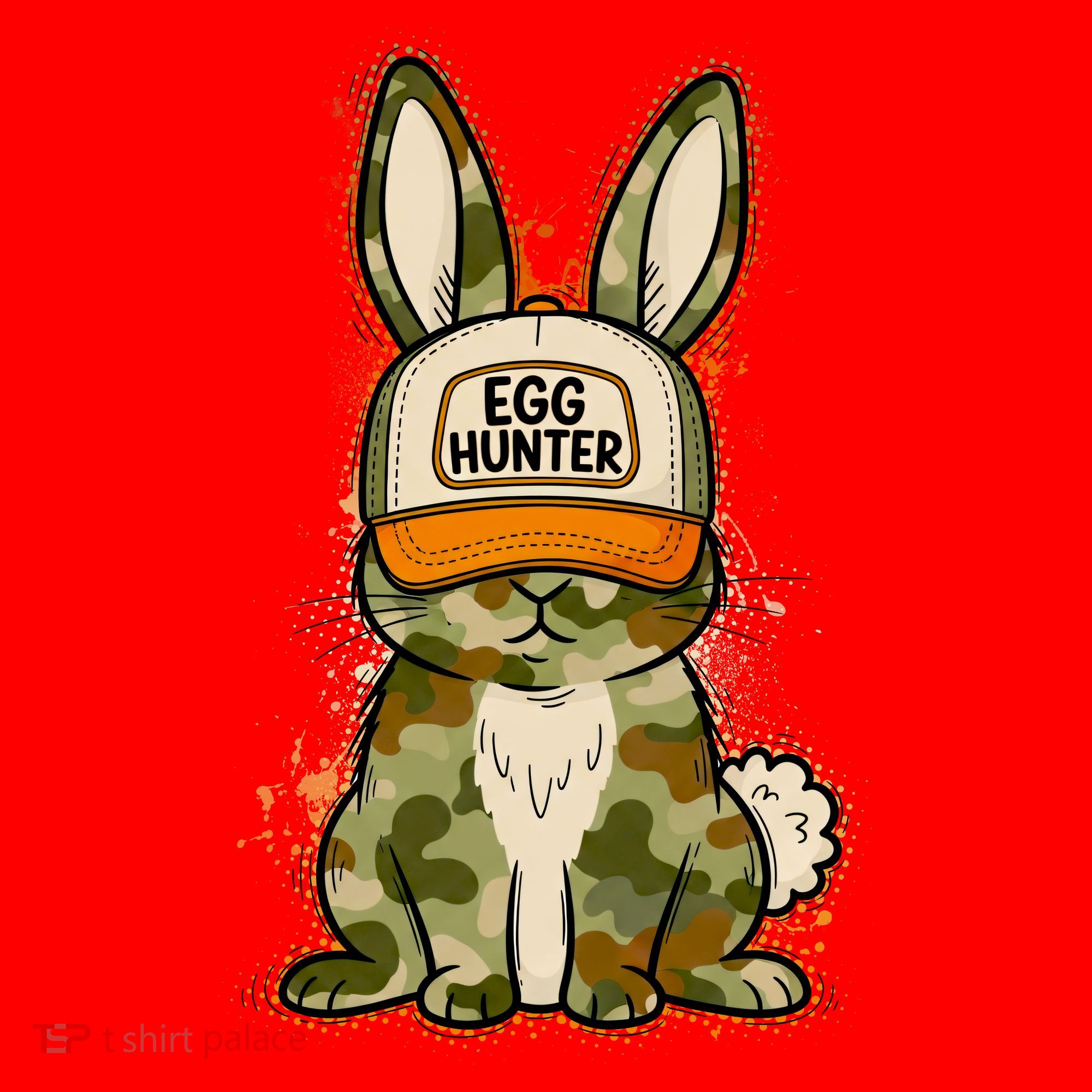 Funny Easter Egg Hunter Camouflage Bunny Rabbit Santa Hat