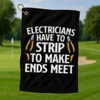 Funny Electrician Electrician Electrical Tools Golf Towel thumb 1