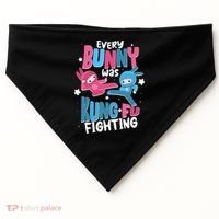 Funny Easter Every Bunny Was Kung Fu Fighting USA-Made Doggie Bandana thumb 0