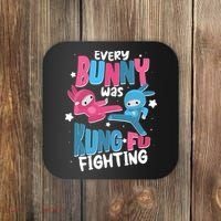 Funny Easter Every Bunny Was Kung Fu Fighting Coaster thumb 0