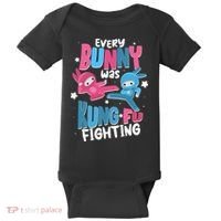 Funny Easter Every Bunny Was Kung Fu Fighting Baby Bodysuit thumb 0