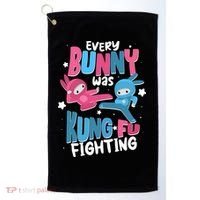 Funny Easter Every Bunny Was Kung Fu Fighting Golf Towel thumb 0