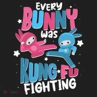 Funny Easter Every Bunny Was Kung Fu Fighting Golf Towel thumb 3