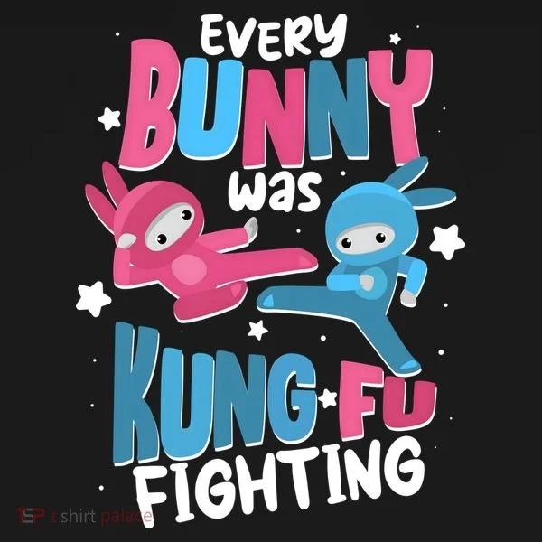 Funny Easter Every Bunny Was Kung Fu Fighting Kids T-Shirt
