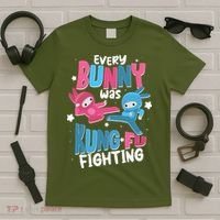 Funny Easter Every Bunny Was Kung Fu Fighting T-Shirt thumb 5