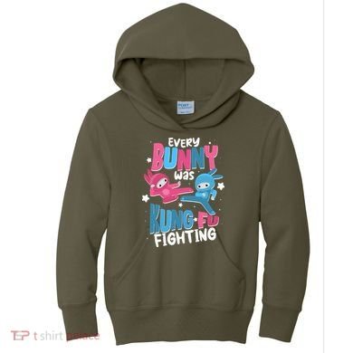 Funny Easter Every Bunny Was Kung Fu Fighting Kids Hoodie