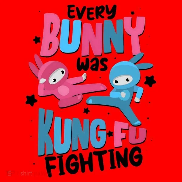 Funny Easter Every Bunny Was Kung Fu Fighting Santa Hat