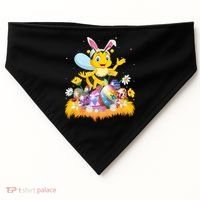 Funny Easter Egg Lover Cute Bee Easter Sunday Cute Gift USA-Made Doggie Bandana thumb 0