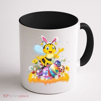 Funny Easter Egg Lover Cute Bee Easter Sunday Cute Gift Coffee Mug back