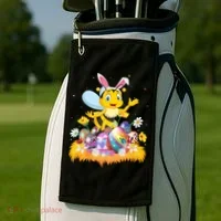 Funny Easter Egg Lover Cute Bee Easter Sunday Cute Gift Golf Towel thumb 2