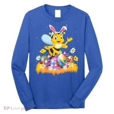 Funny Easter Egg Lover Cute Bee Easter Sunday Cute Gift Long Sleeve Shirt