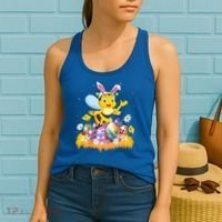 Funny Easter Egg Lover Cute Bee Easter Sunday Cute Gift Women's Tank Top thumb 2