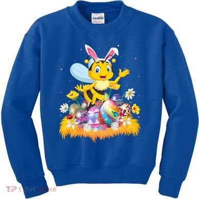 Funny Easter Egg Lover Cute Bee Easter Sunday Cute Gift Kids Sweatshirt