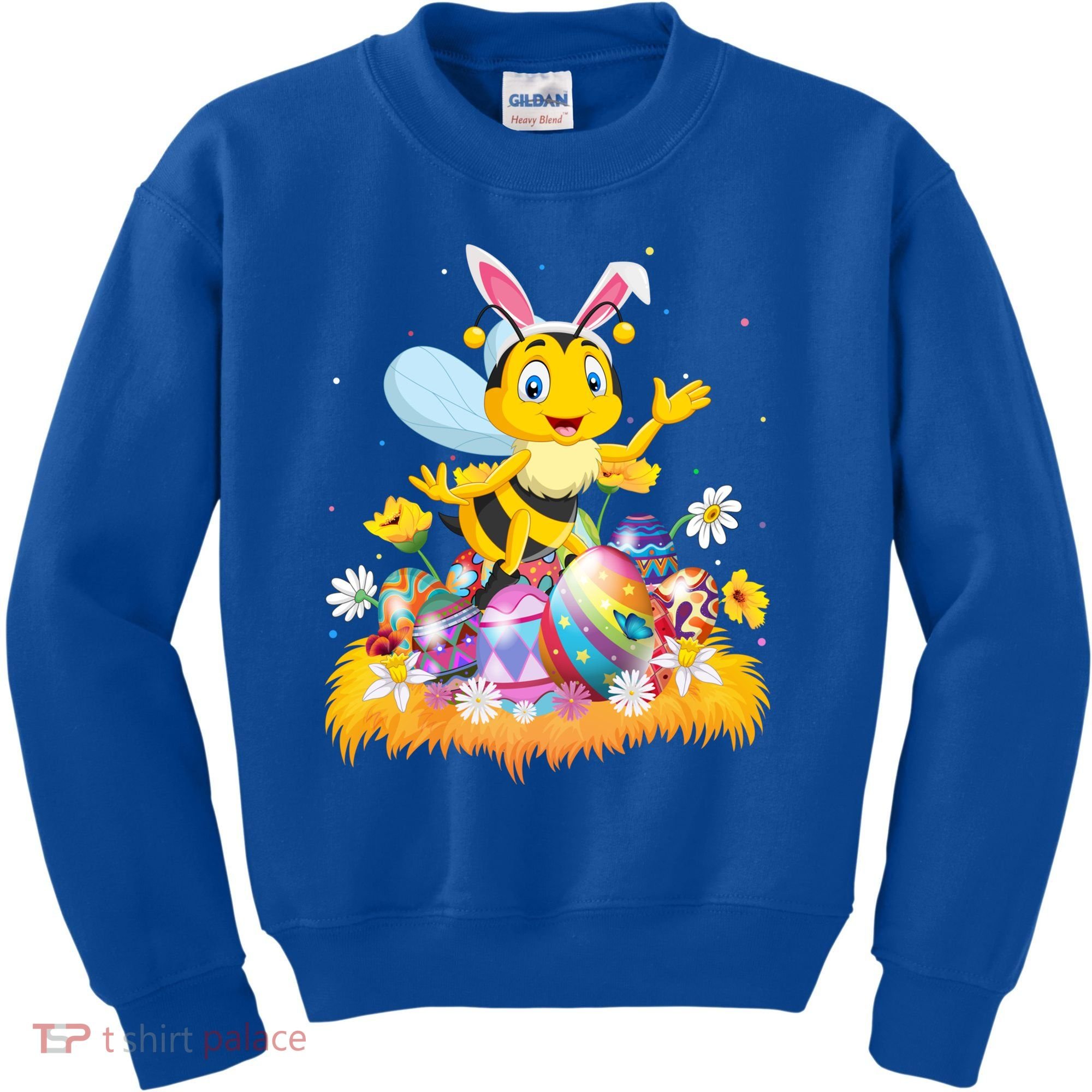 Funny Easter Egg Lover Cute Bee Easter Sunday Cute Gift Kids Sweatshirt
