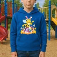 Funny Easter Egg Lover Cute Bee Easter Sunday Cute Gift Kids Hoodie thumb 2