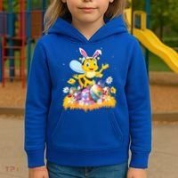 Funny Easter Egg Lover Cute Bee Easter Sunday Cute Gift Kids Hoodie thumb 3
