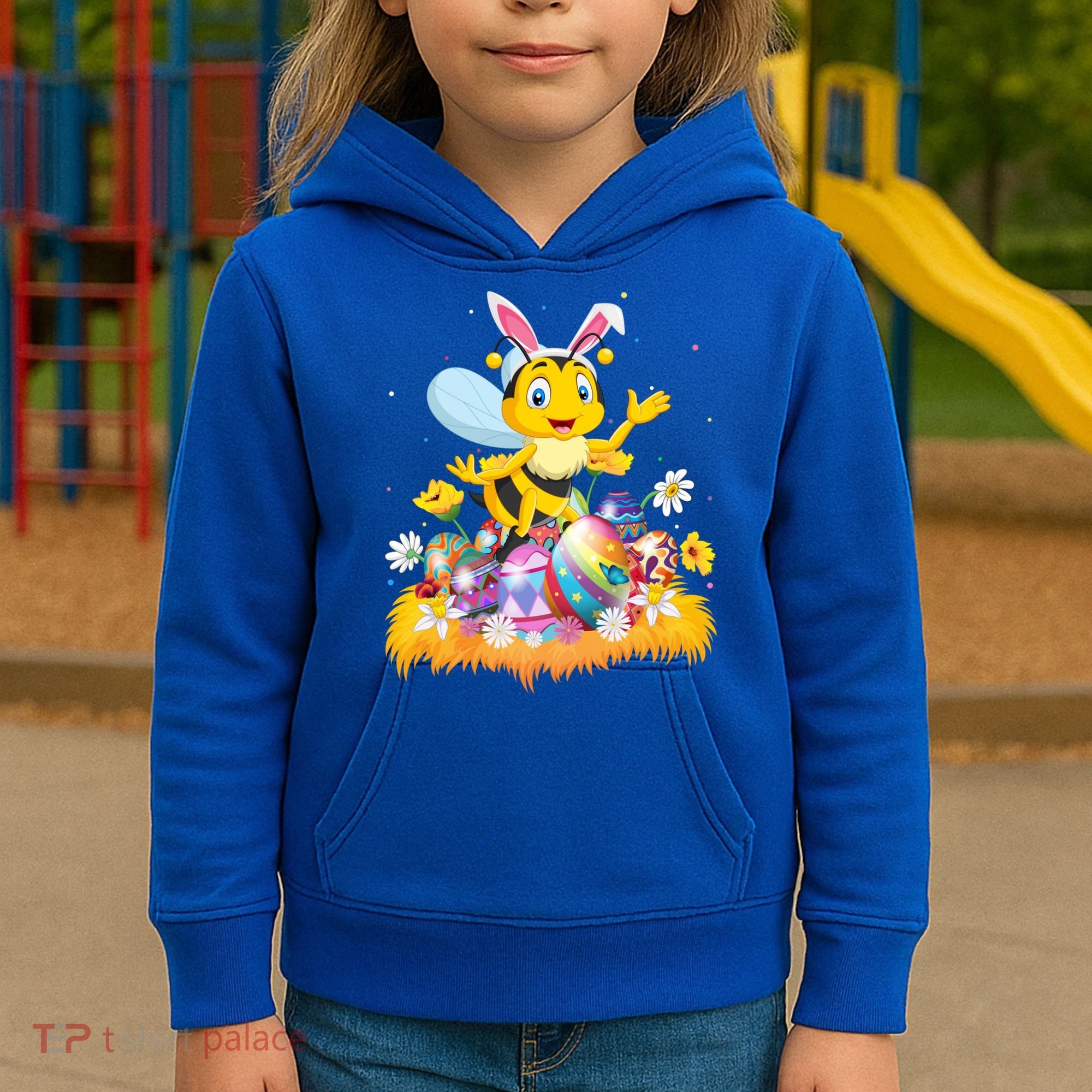 Funny Easter Egg Lover Cute Bee Easter Sunday Cute Gift Kids Hoodie