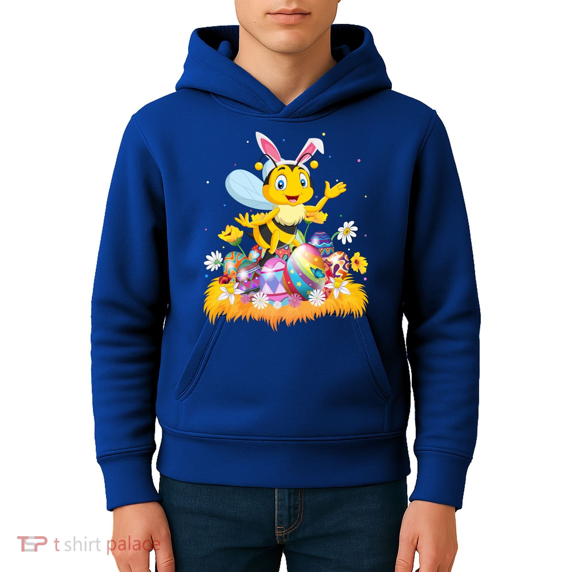 Funny Easter Egg Lover Cute Bee Easter Sunday Cute Gift Kids Hoodie