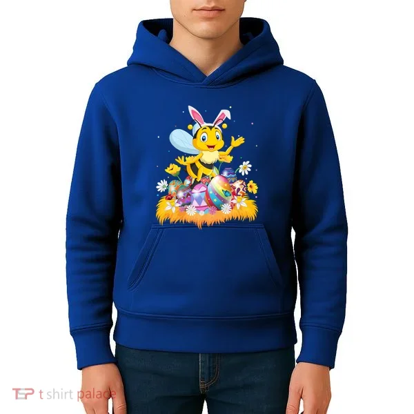 Funny Easter Egg Lover Cute Bee Easter Sunday Cute Gift Kids Hoodie