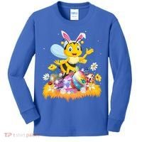Funny Easter Egg Lover Cute Bee Easter Sunday Cute Gift Kids Long Sleeve Shirt thumb 0