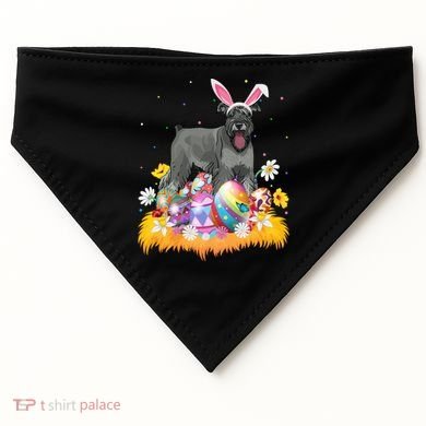 Funny Easter Egg Lover Miniature Schnauzer Dog Easter Sunday Gift USA-Made Doggie Bandana