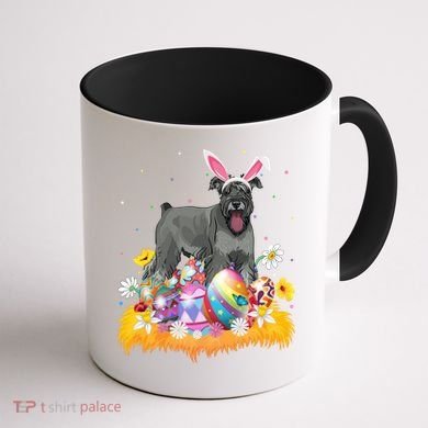 Funny Easter Egg Lover Miniature Schnauzer Dog Easter Sunday Gift Coffee Mug back