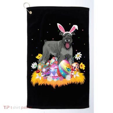 Funny Easter Egg Lover Miniature Schnauzer Dog Easter Sunday Gift Golf Towel