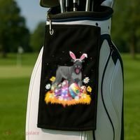 Funny Easter Egg Lover Miniature Schnauzer Dog Easter Sunday Gift Golf Towel thumb 2