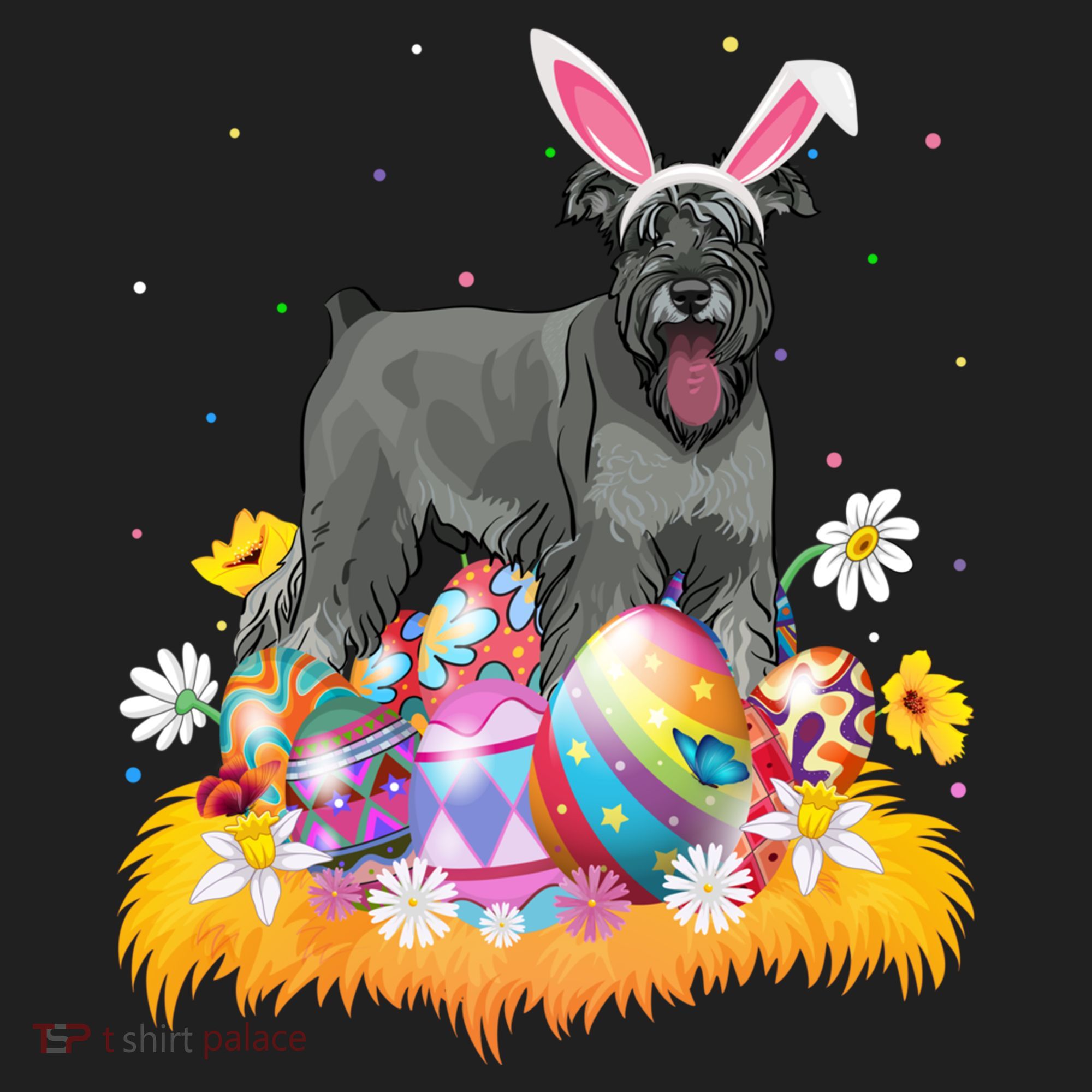 Funny Easter Egg Lover Miniature Schnauzer Dog Easter Sunday Gift Golf Towel