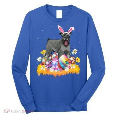 Funny Easter Egg Lover Miniature Schnauzer Dog Easter Sunday Gift Long Sleeve Shirt