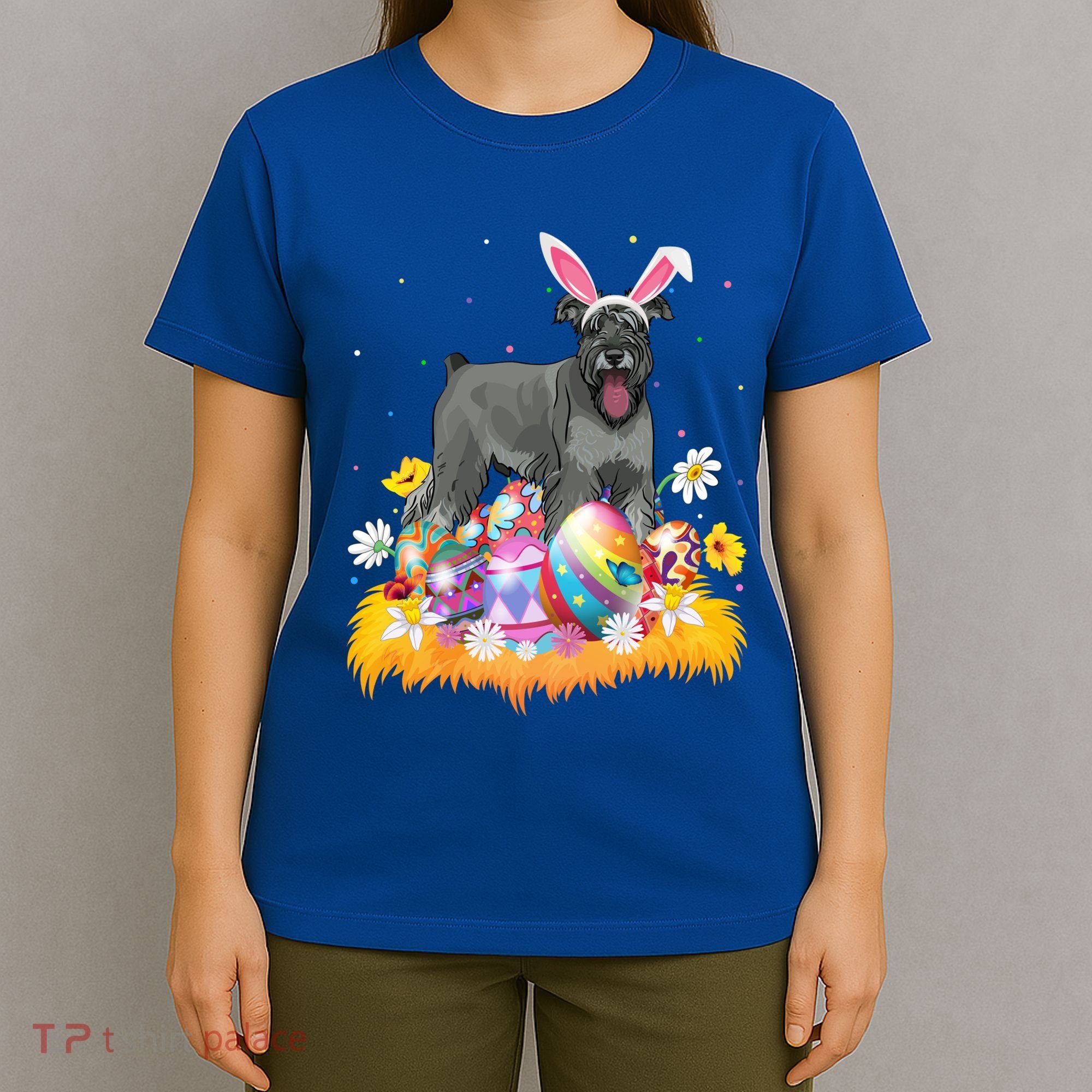 Funny Easter Egg Lover Miniature Schnauzer Dog Easter Sunday Gift T-Shirt