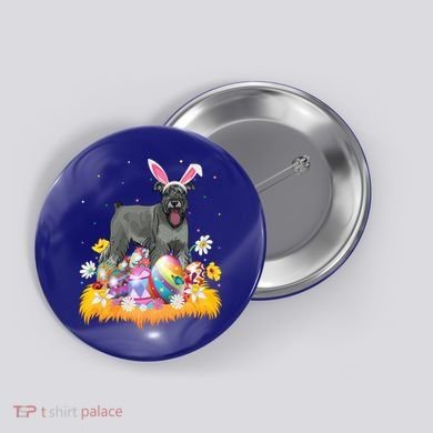 Funny Easter Egg Lover Miniature Schnauzer Dog Easter Sunday Gift Button