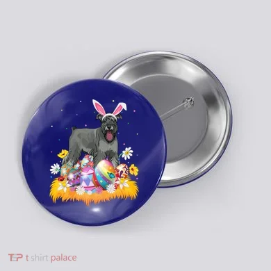 Funny Easter Egg Lover Miniature Schnauzer Dog Easter Sunday Gift Button