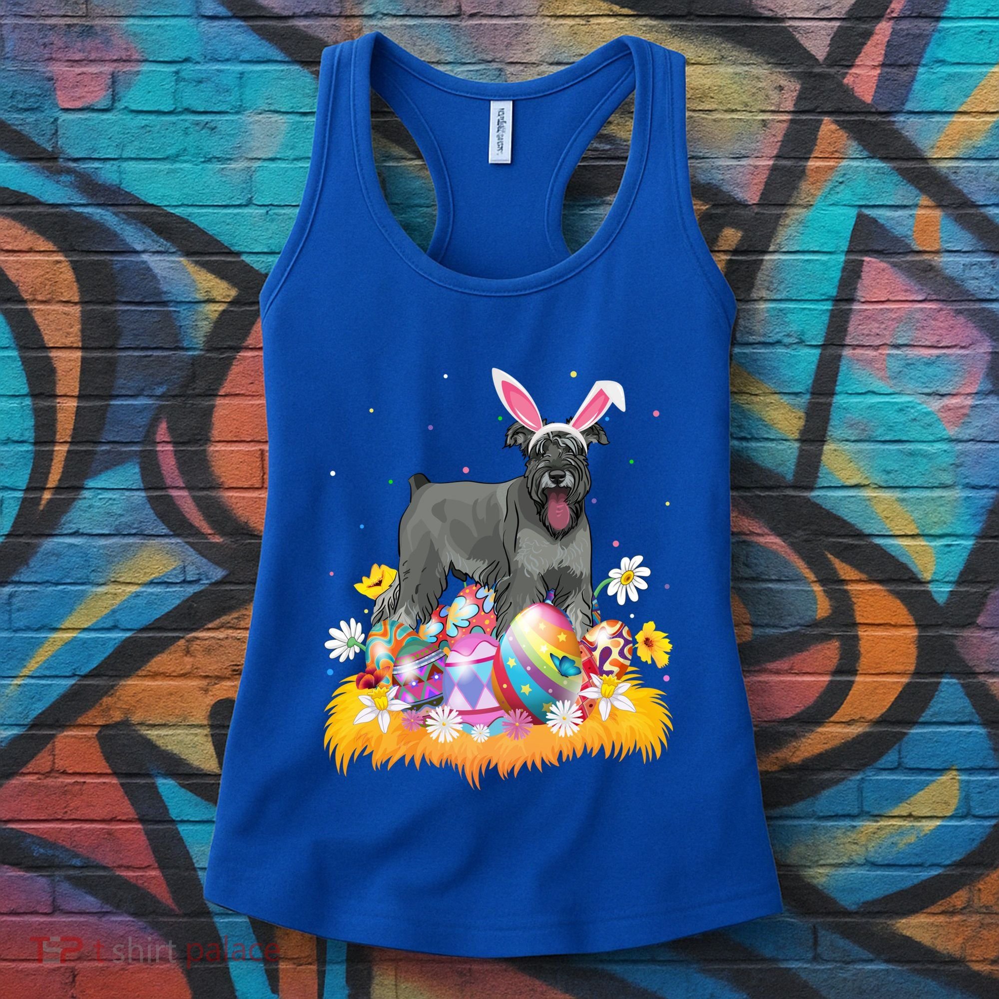 Funny Easter Egg Lover Miniature Schnauzer Dog Easter Sunday Gift Women's Tank Top
