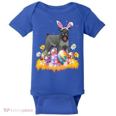 Funny Easter Egg Lover Miniature Schnauzer Dog Easter Sunday Gift Baby Bodysuit