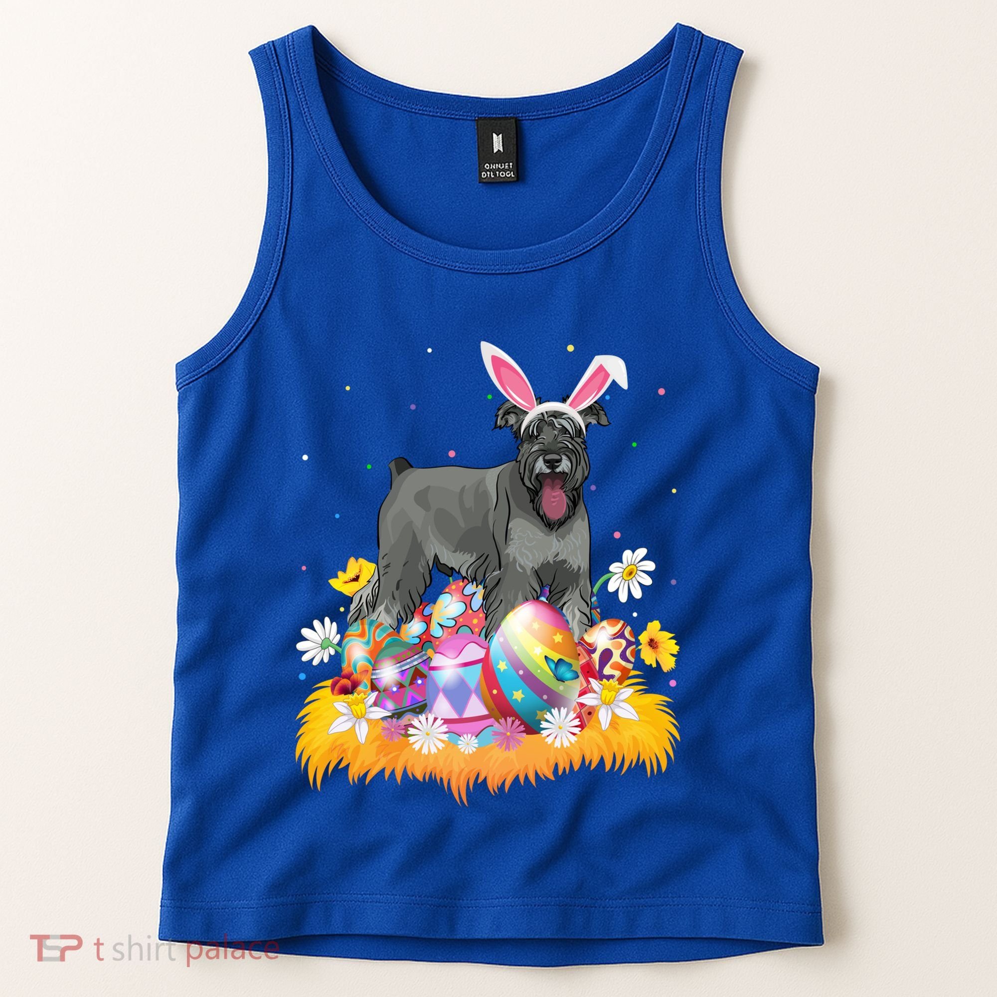 Funny Easter Egg Lover Miniature Schnauzer Dog Easter Sunday Gift Tank Top