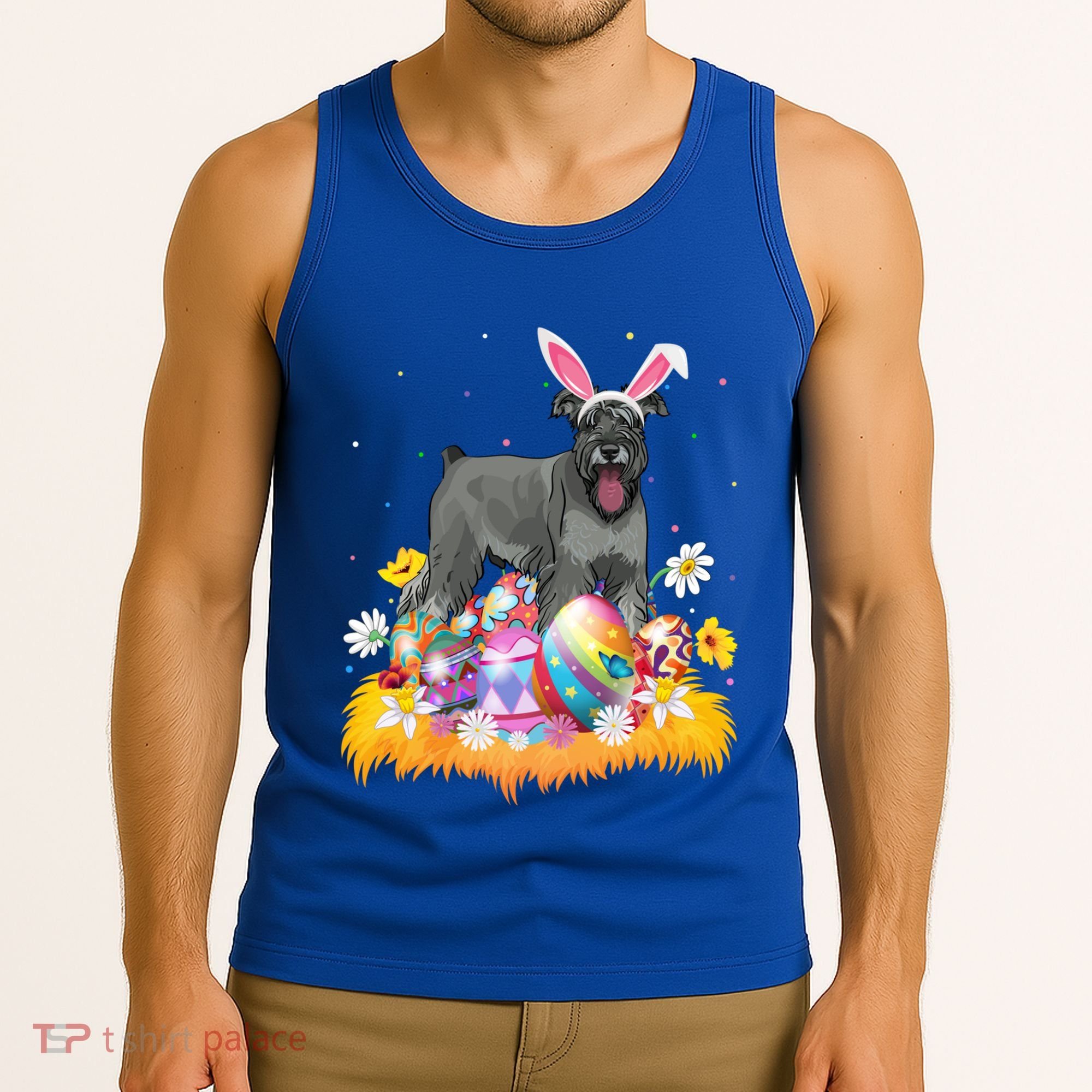 Funny Easter Egg Lover Miniature Schnauzer Dog Easter Sunday Gift Tank Top